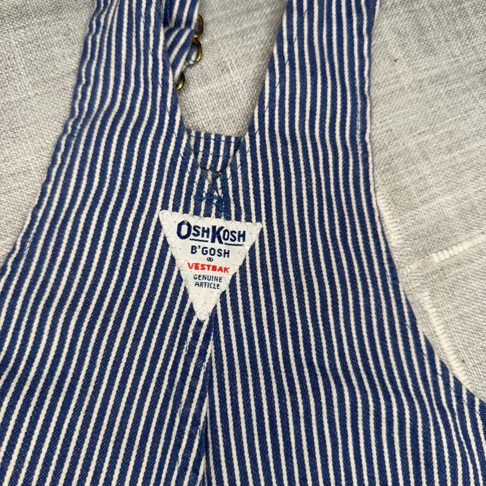 OshKosh B'Gosh 18 Month‎ Conductor Stripes Vintage 90s Overalls made in USA